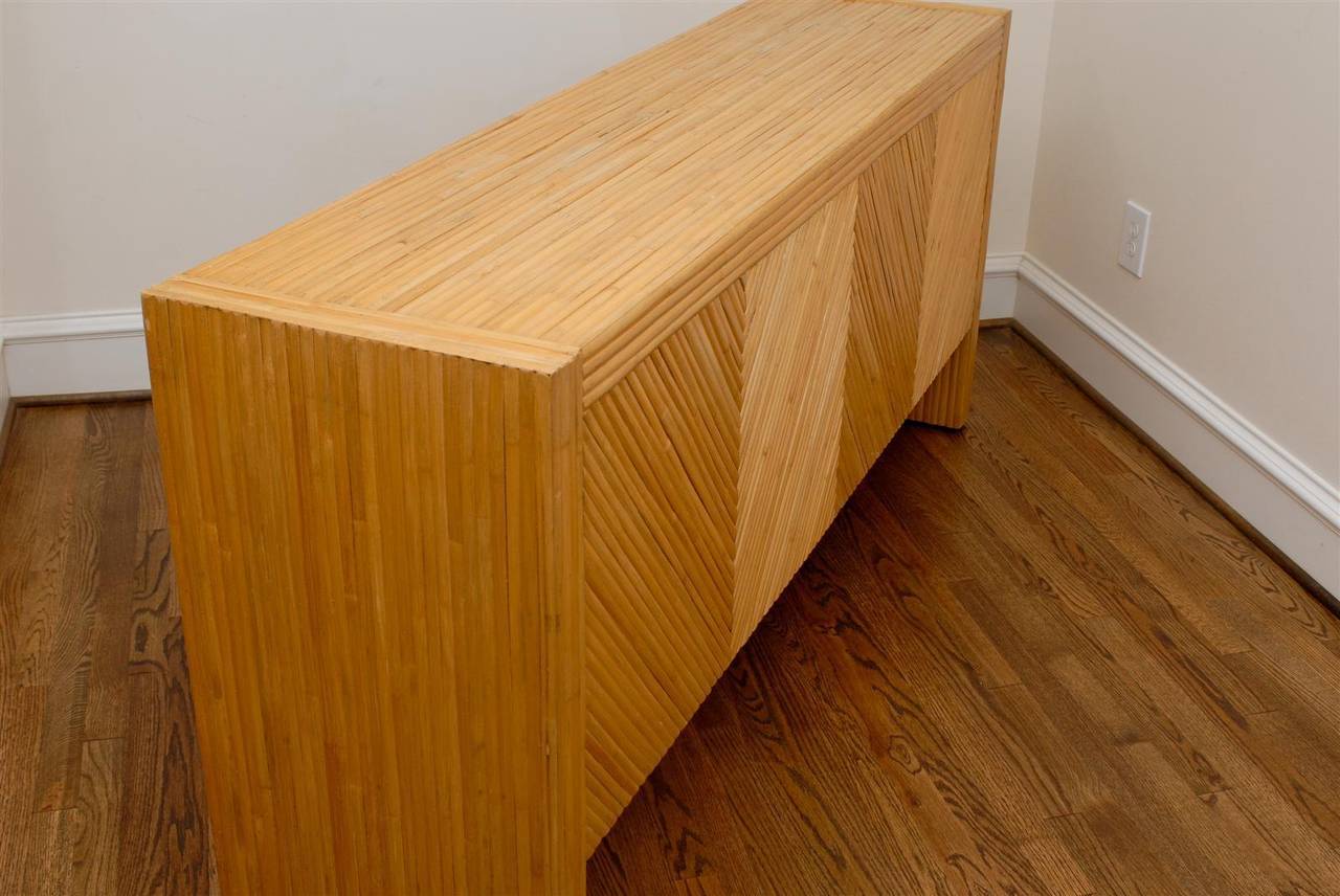 Unknown Stellar Bamboo Buffet or Credenza in the Style of Milo Baughman