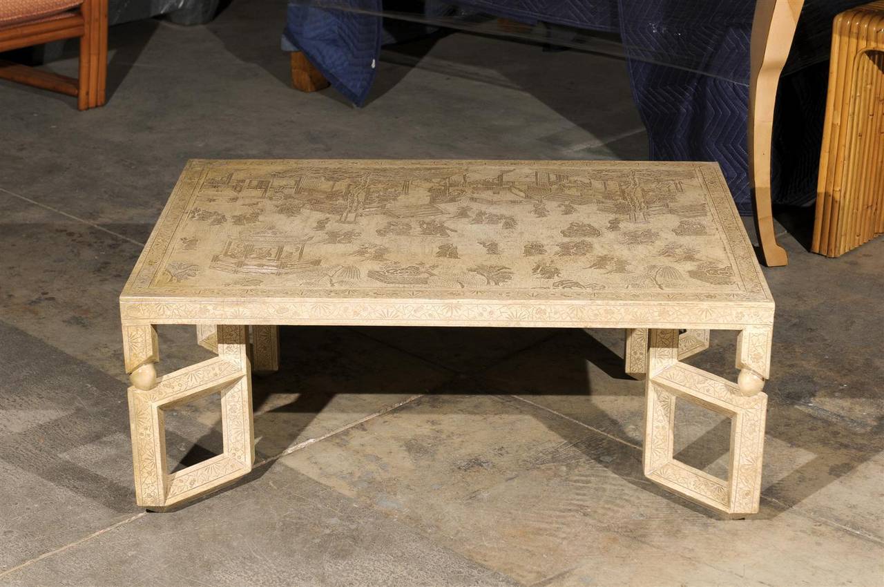 Outstanding Vintage Gesso Coffee Table by Baker 2