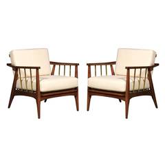 Rare Pair of Lounge Chairs Attributed to Edmond Spence