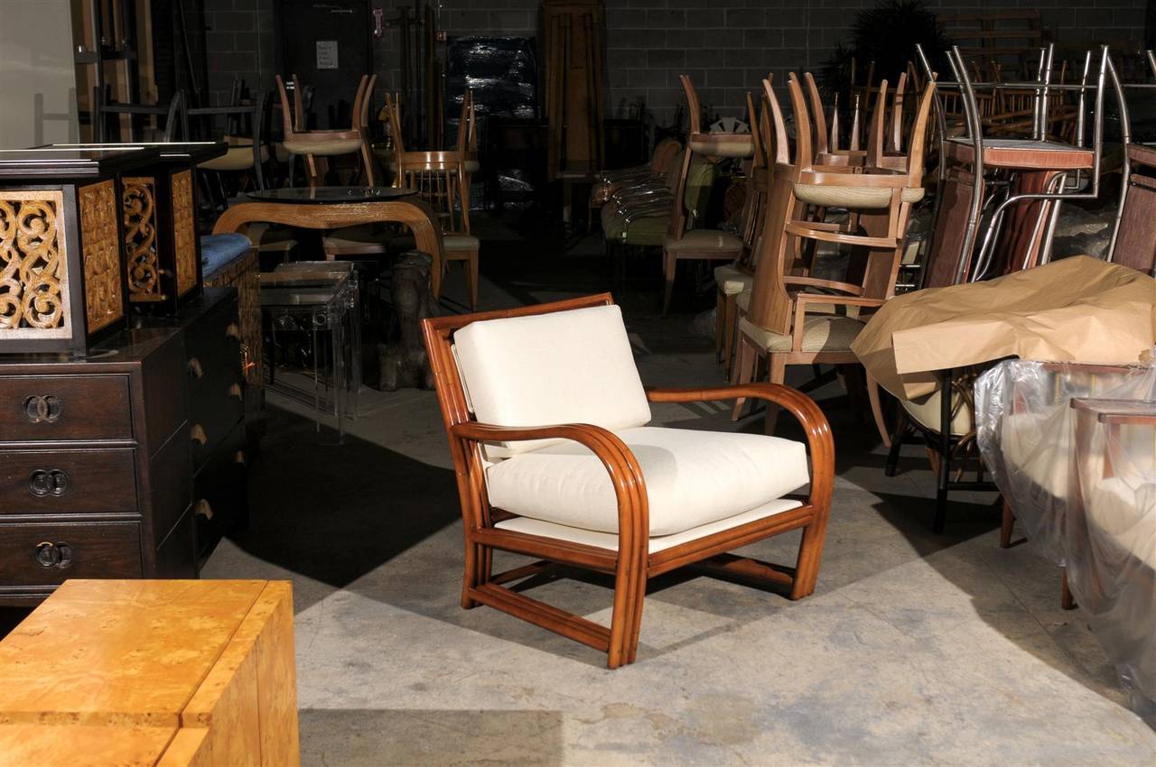 Mid-Century Modern Restored Pair of Large-Scale Vintage Ficks Reed Club Chairs
