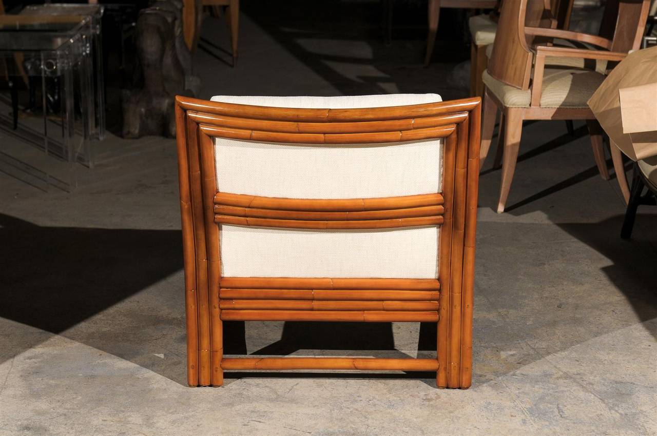 Restored Pair of Large-Scale Vintage Ficks Reed Club Chairs 3