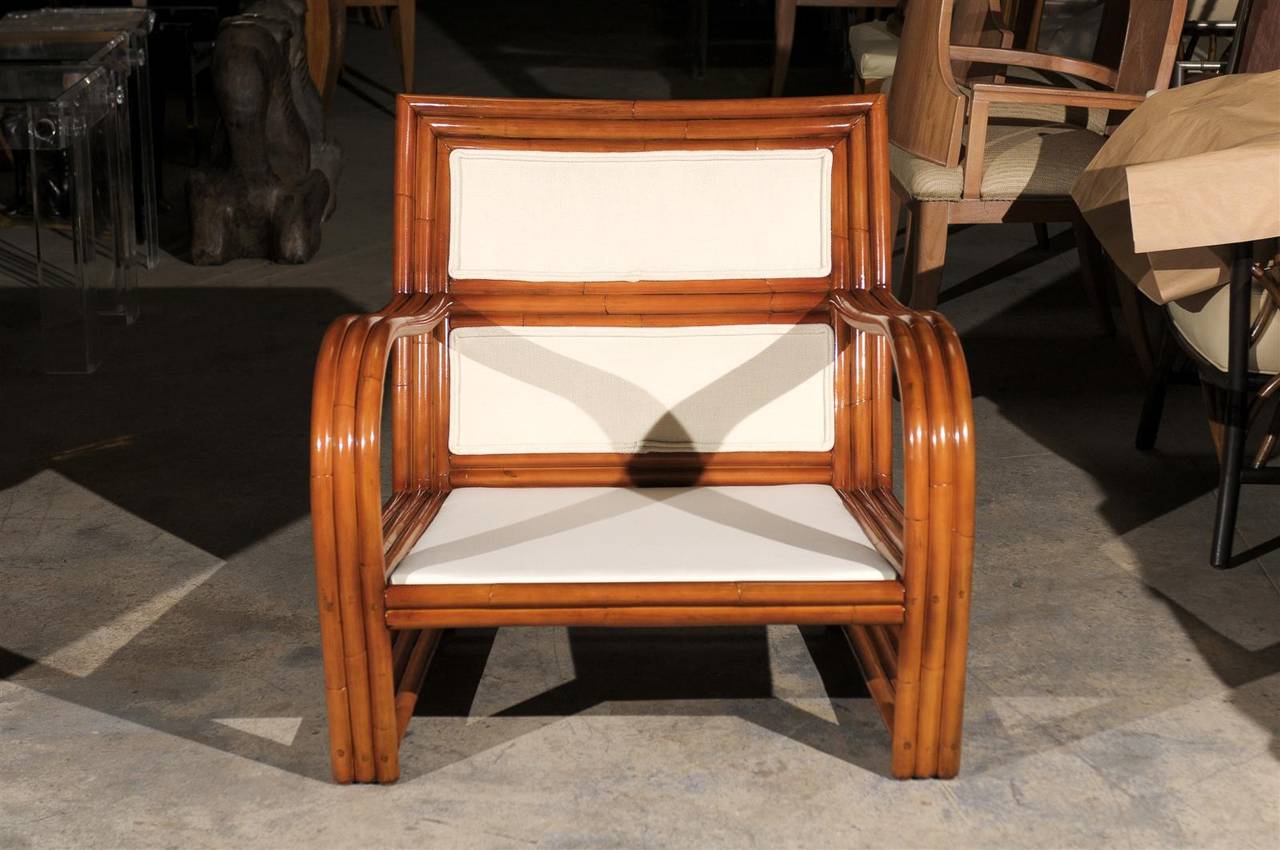 Restored Pair of Large-Scale Vintage Ficks Reed Club Chairs 2