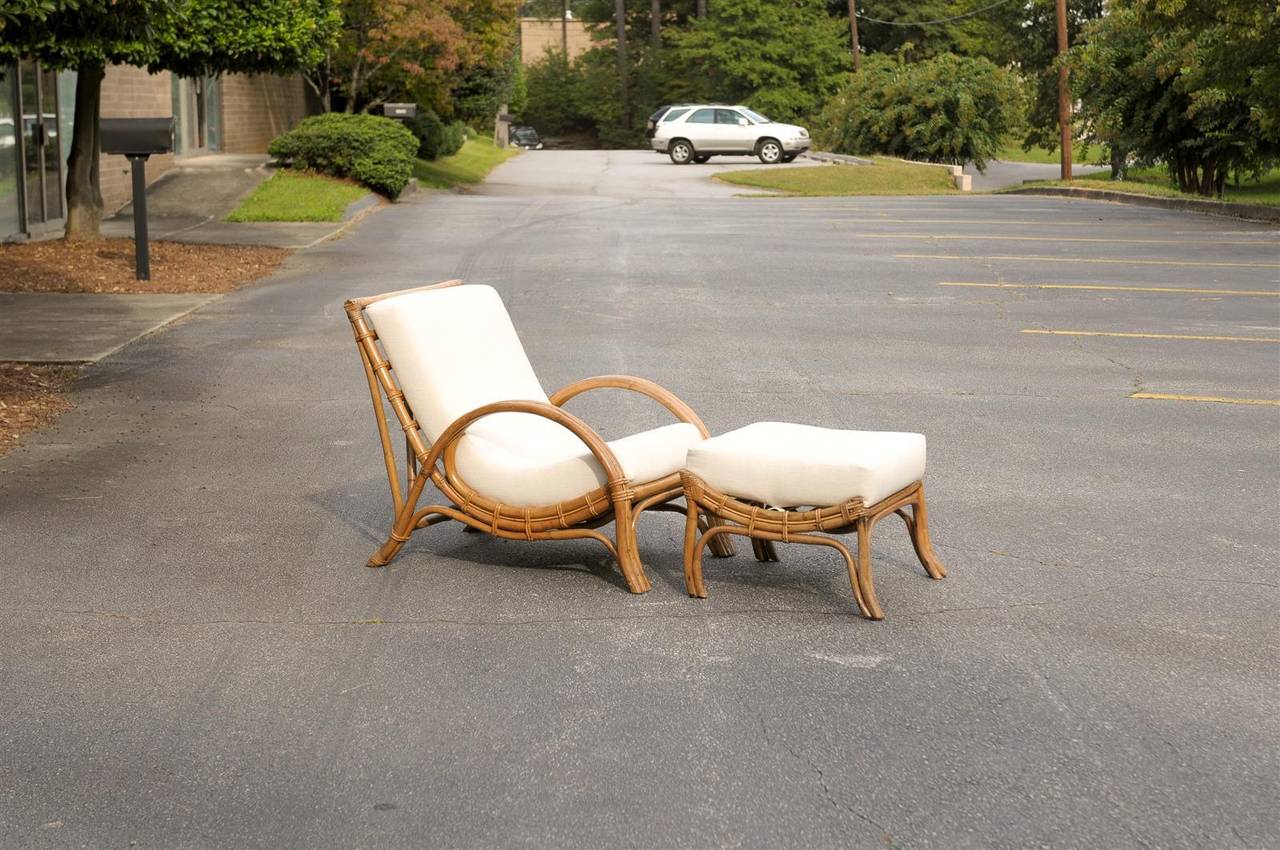 Mid-Century Modern Killer Pair of Restored Vintage Lounge Chairs with Matching Ottoman