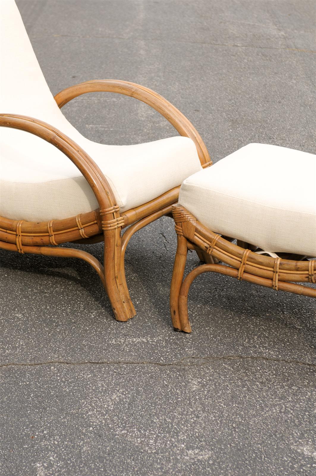 Killer Pair of Restored Vintage Lounge Chairs with Matching Ottoman 2