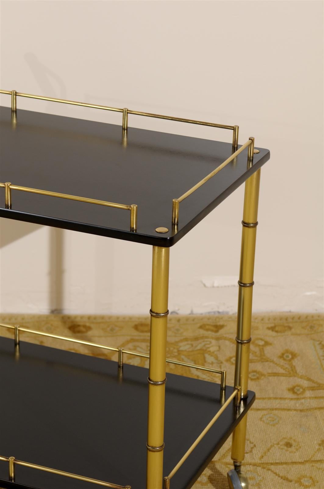 black and brass bar cart