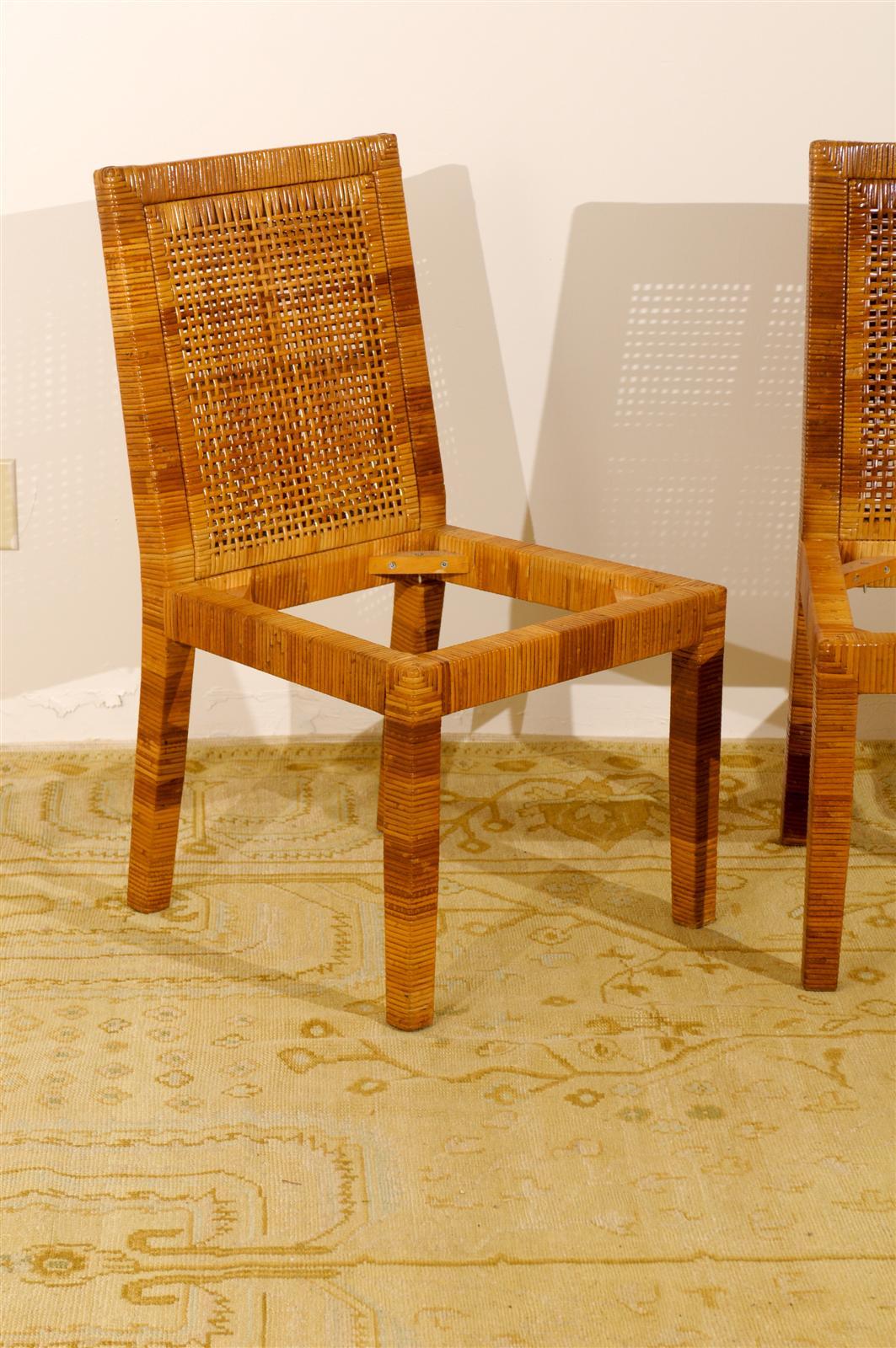 Hardwood Set of Six Dining Chairs by Billy Baldwin for Bielecky Brothers