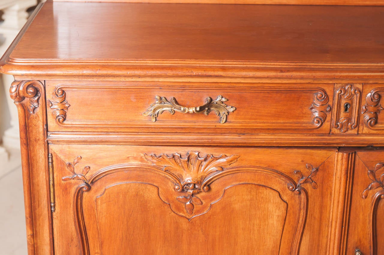 Walnut Frédéric Schmit Pair of Antique French Louis XV Style Rococo Revival Buffets