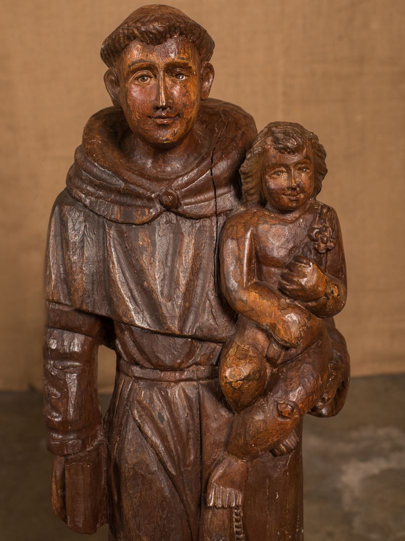 Antique French Statue of St. Anthony In Excellent Condition In Birmingham, AL