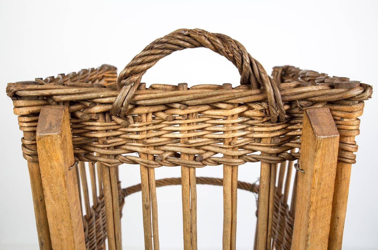 20th Century Large Open Sided French Baguette Basket