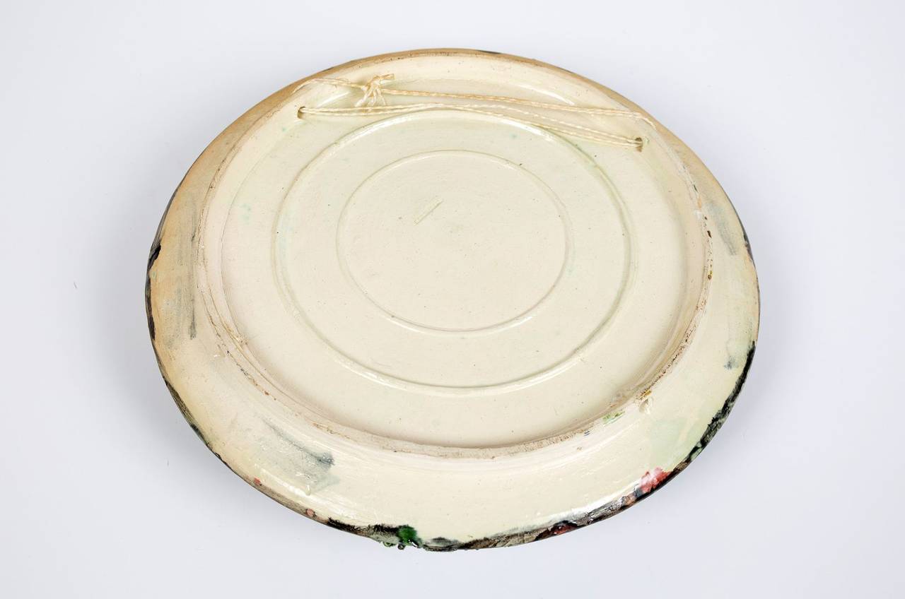Glazed Palissy Style Majolica Trompe-l'oeil Crab Plate