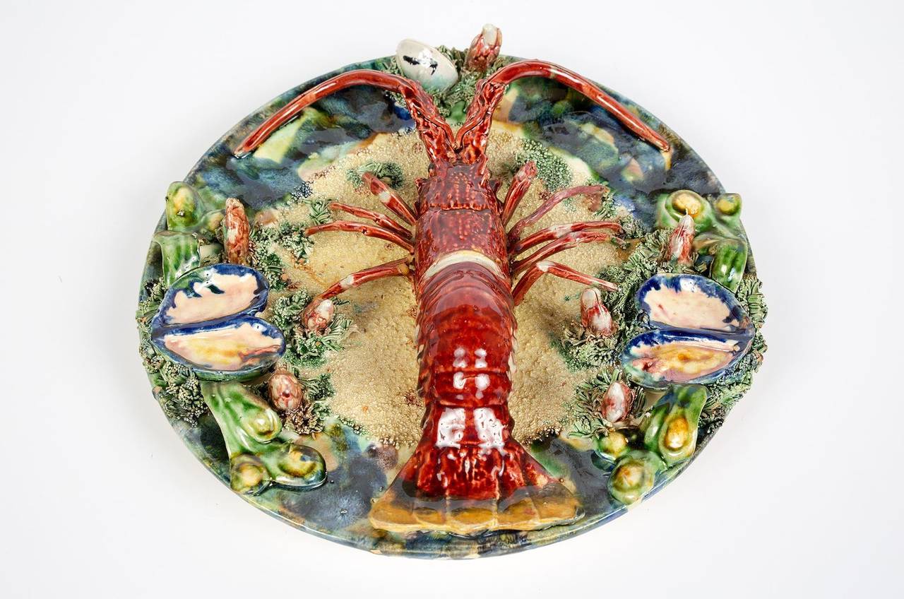 majolica lobster plate