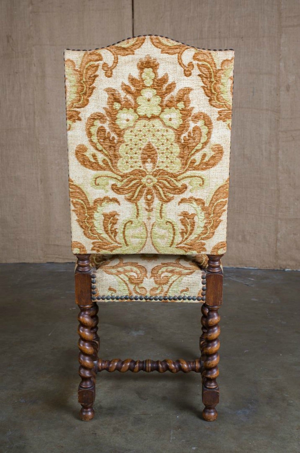 Walnut Set of 12 Louis XIII Barley Twist Dining Chairs