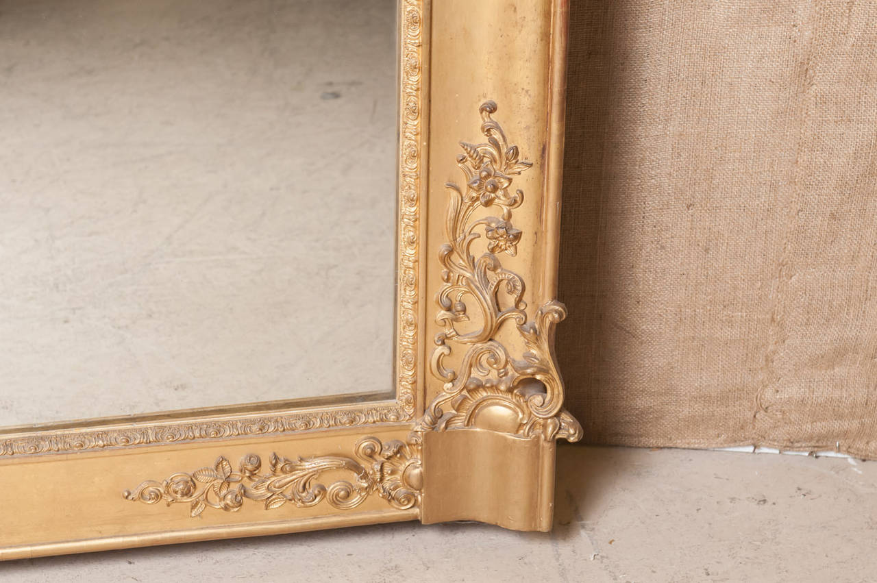 French Baroque Grand Scale Gold Leaf Mirror (72