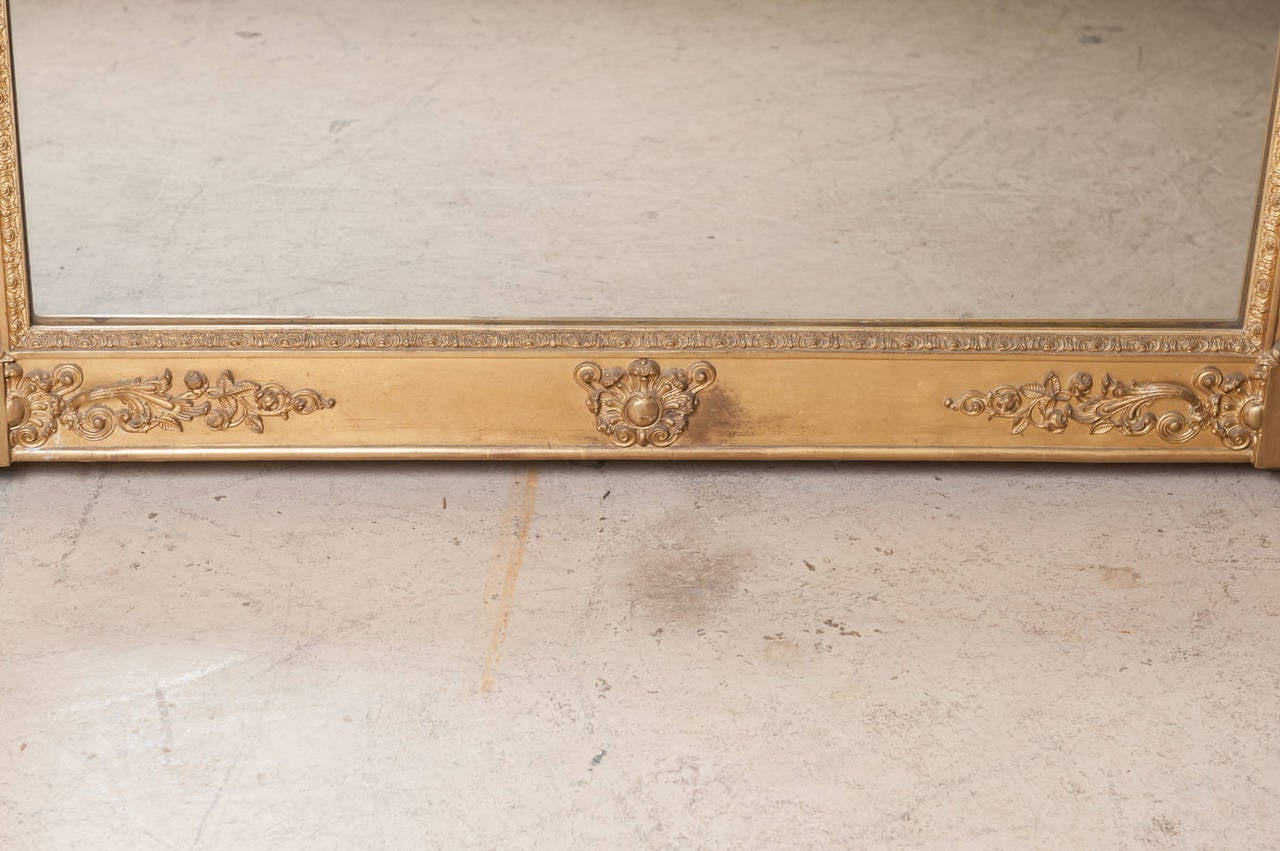 French Baroque Grand Scale Gold Leaf Mirror (72