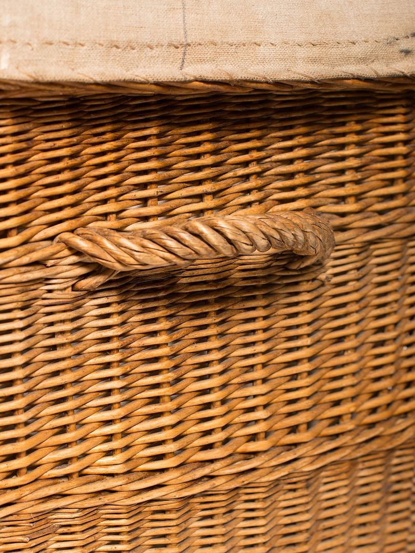 Folk Art Antique French Wicker Trunk