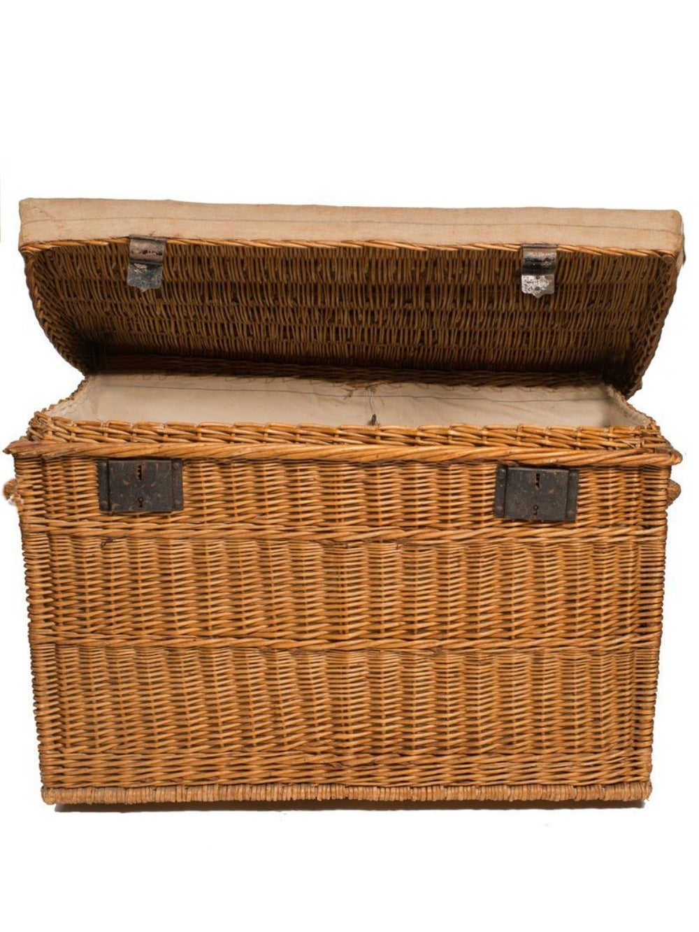 Antique French Wicker Trunk 1