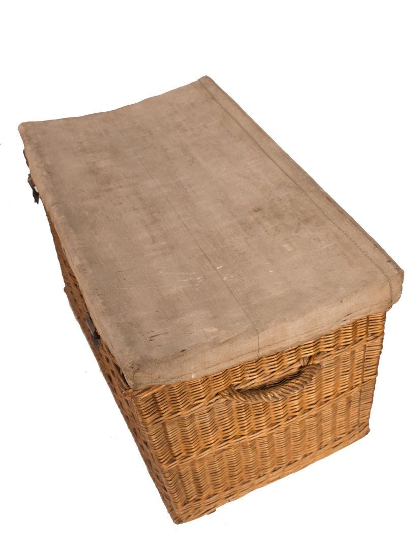 Antique French Wicker Trunk 2