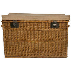 Used French Wicker Trunk