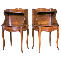 Antique Pair of Walnut Louis XV Style Chevets
