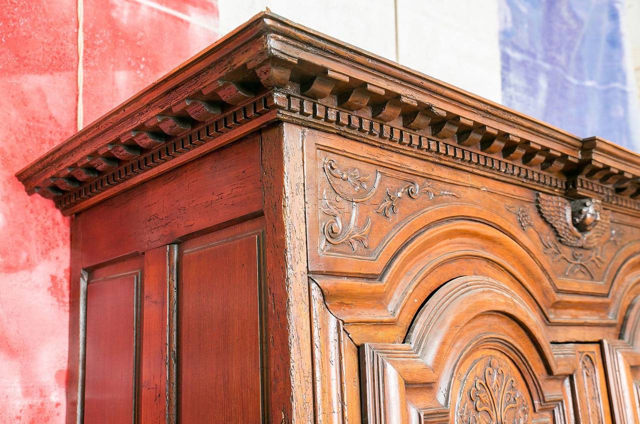 French Exceptional Period Louis XIII to Louis IV Transitional Chateau Armoire