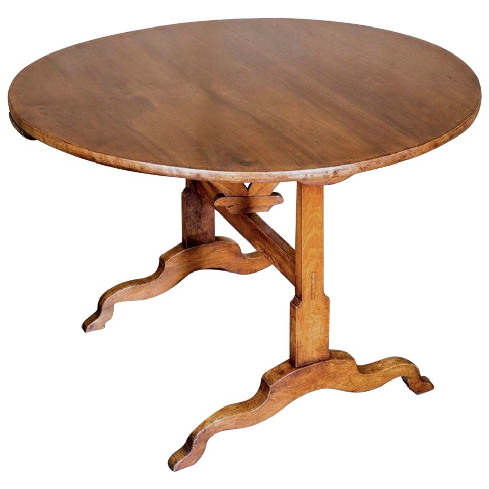 Antique French Wine Tasting Table or Tilt-Top Table