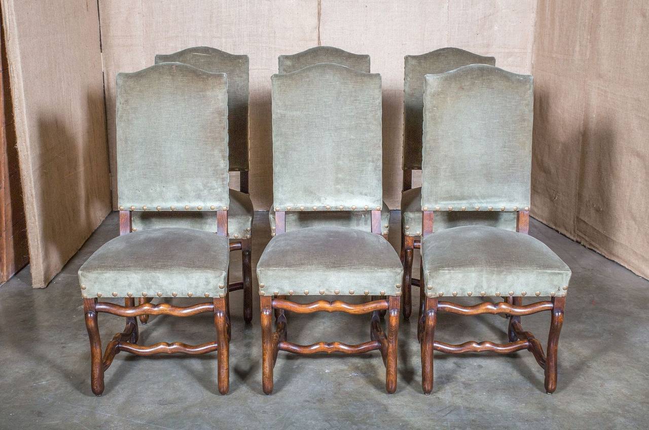 Set of Six Louis XIII Style Os de Mouton Dining Chairs 4