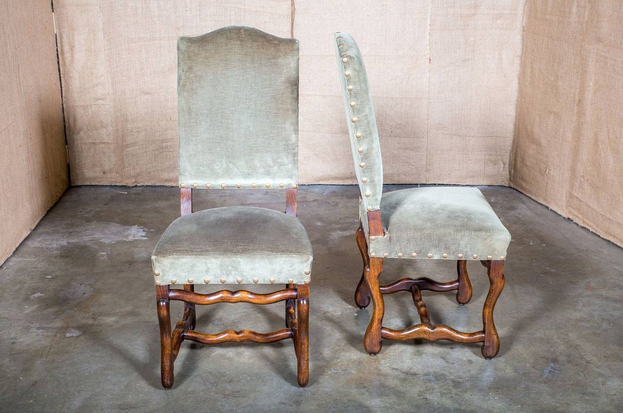 Set of Six Louis XIII Style Os de Mouton Dining Chairs 3