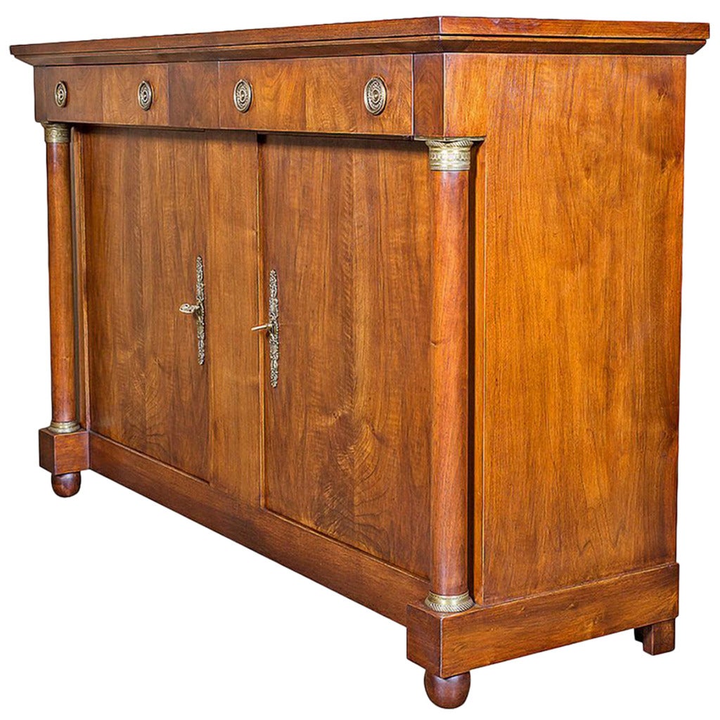 Antique French Empire Style Walnut Buffet at 1stdibs