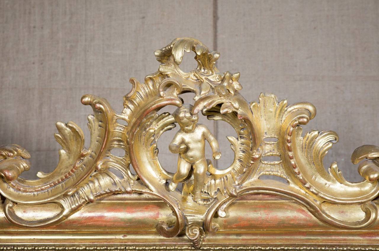 Grand Louis Philippe Period Giltwood Mirror w/Cartouche (72