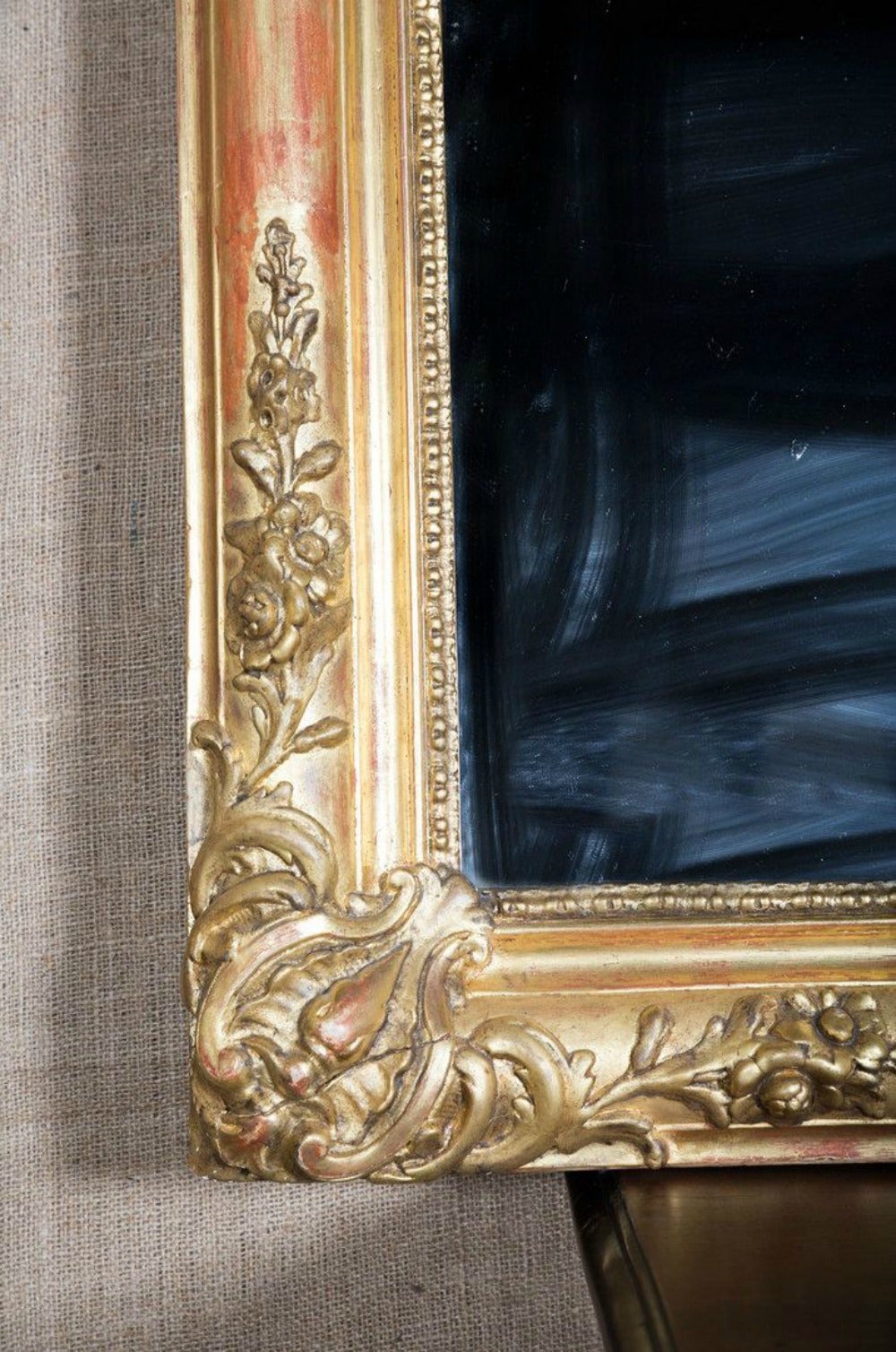 Grand Louis Philippe Period Giltwood Mirror w/Cartouche (72