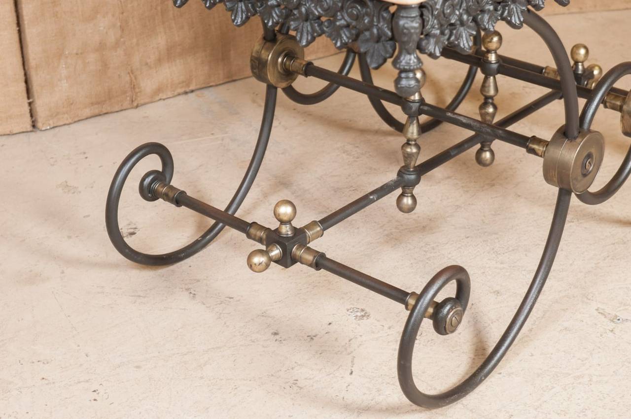 French Butcher or Pastry Table with Marble Top In Excellent Condition In Birmingham, AL
