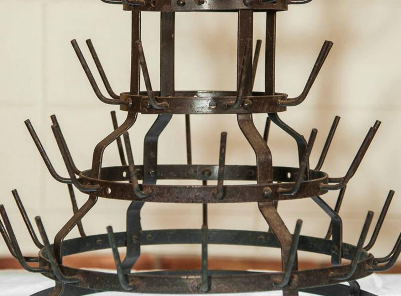 20th Century Antique French Bottle Drying Rack