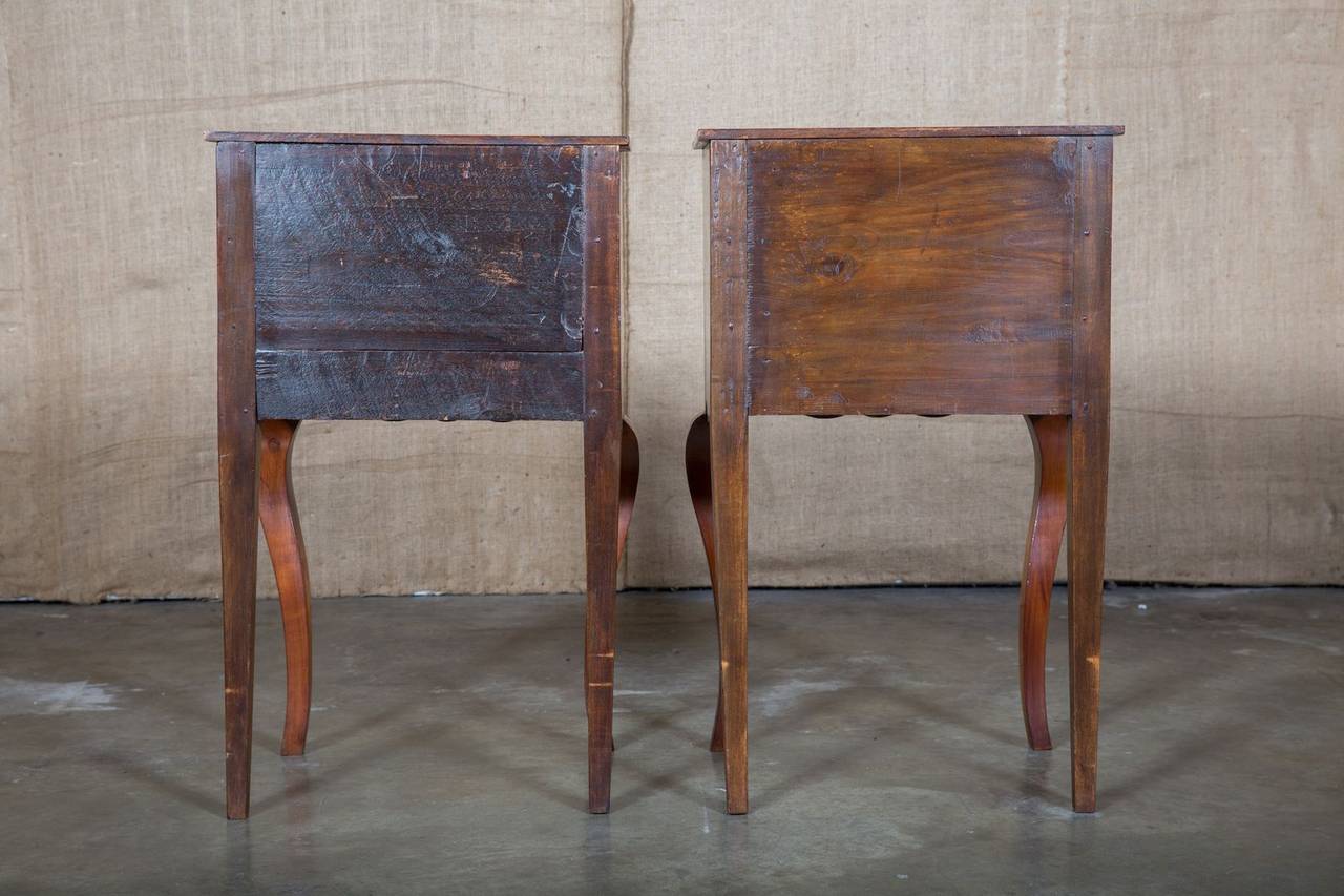 Pair of Cherrywood French Provincial Louis XV Style Side Tables 4