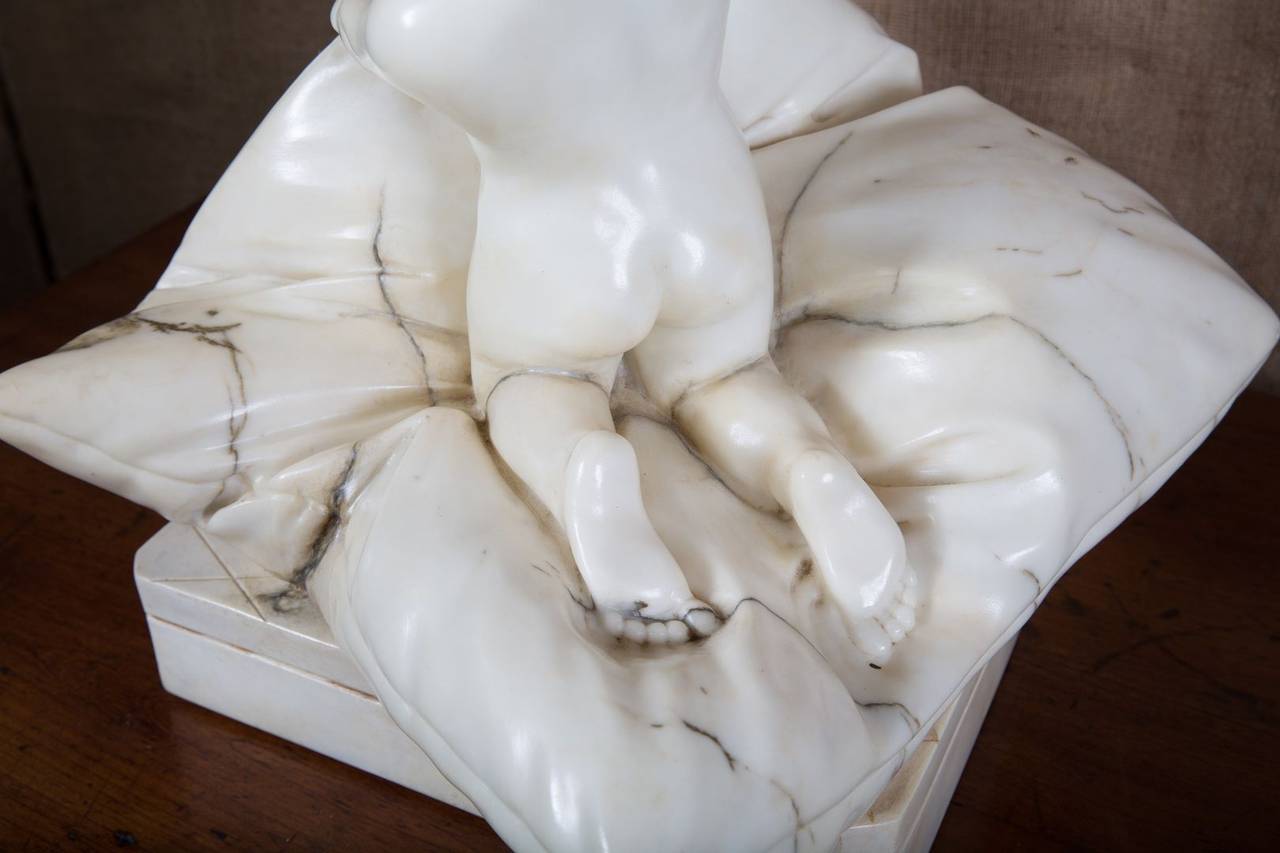 Early 20th Century Italian Hand Carved Alabaster Sculpture For Sale 2