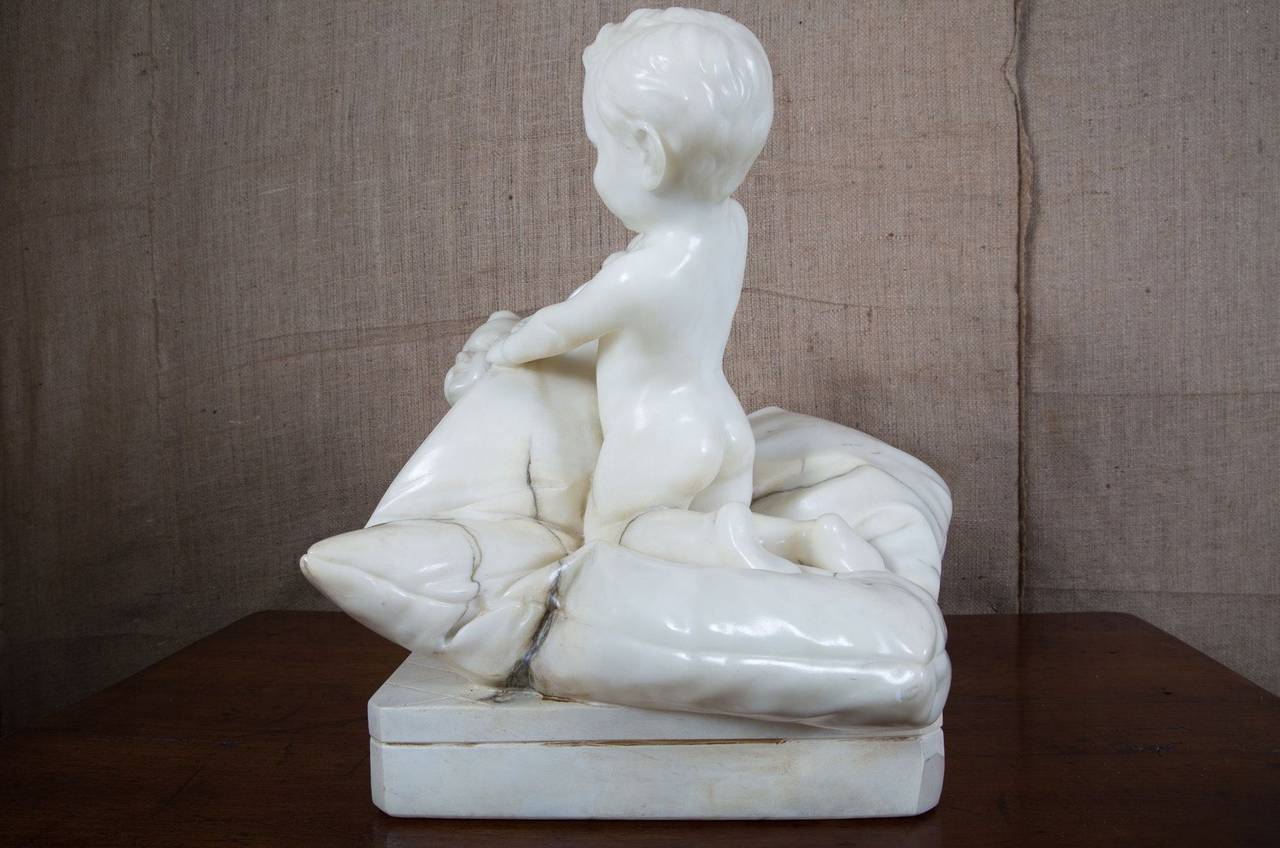 Early 20th Century Italian Hand Carved Alabaster Sculpture In Excellent Condition For Sale In Birmingham, AL