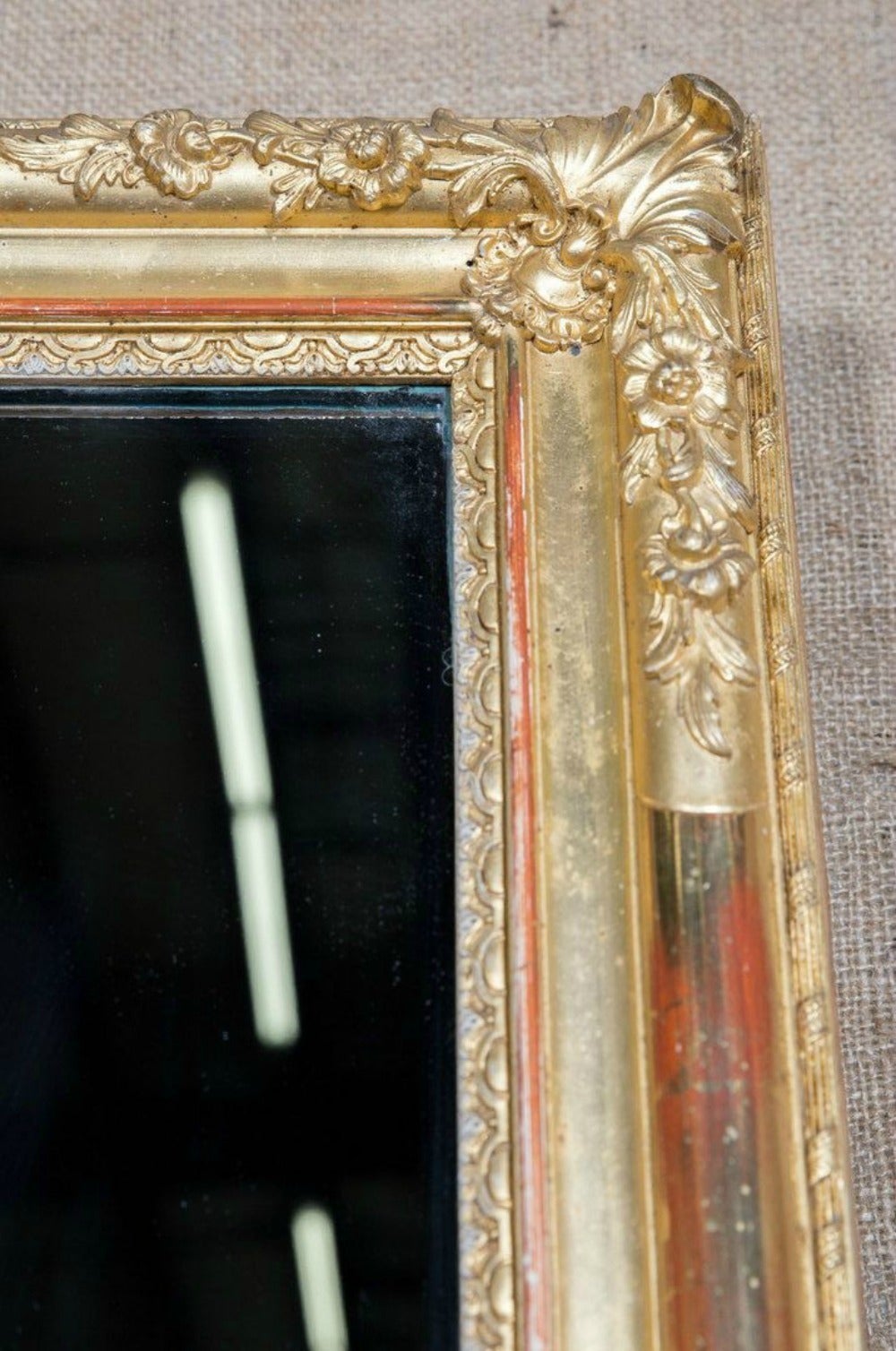 19th Century French Napoleon III Period Giltwood Mirror with Original Glass