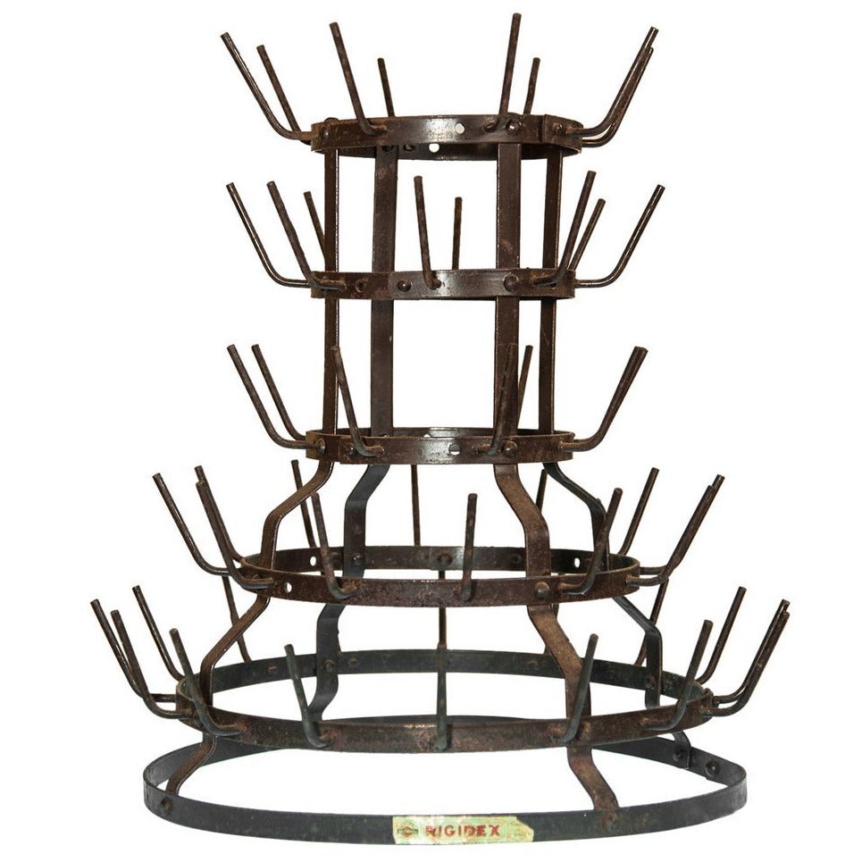 Antique French Bottle Drying Rack