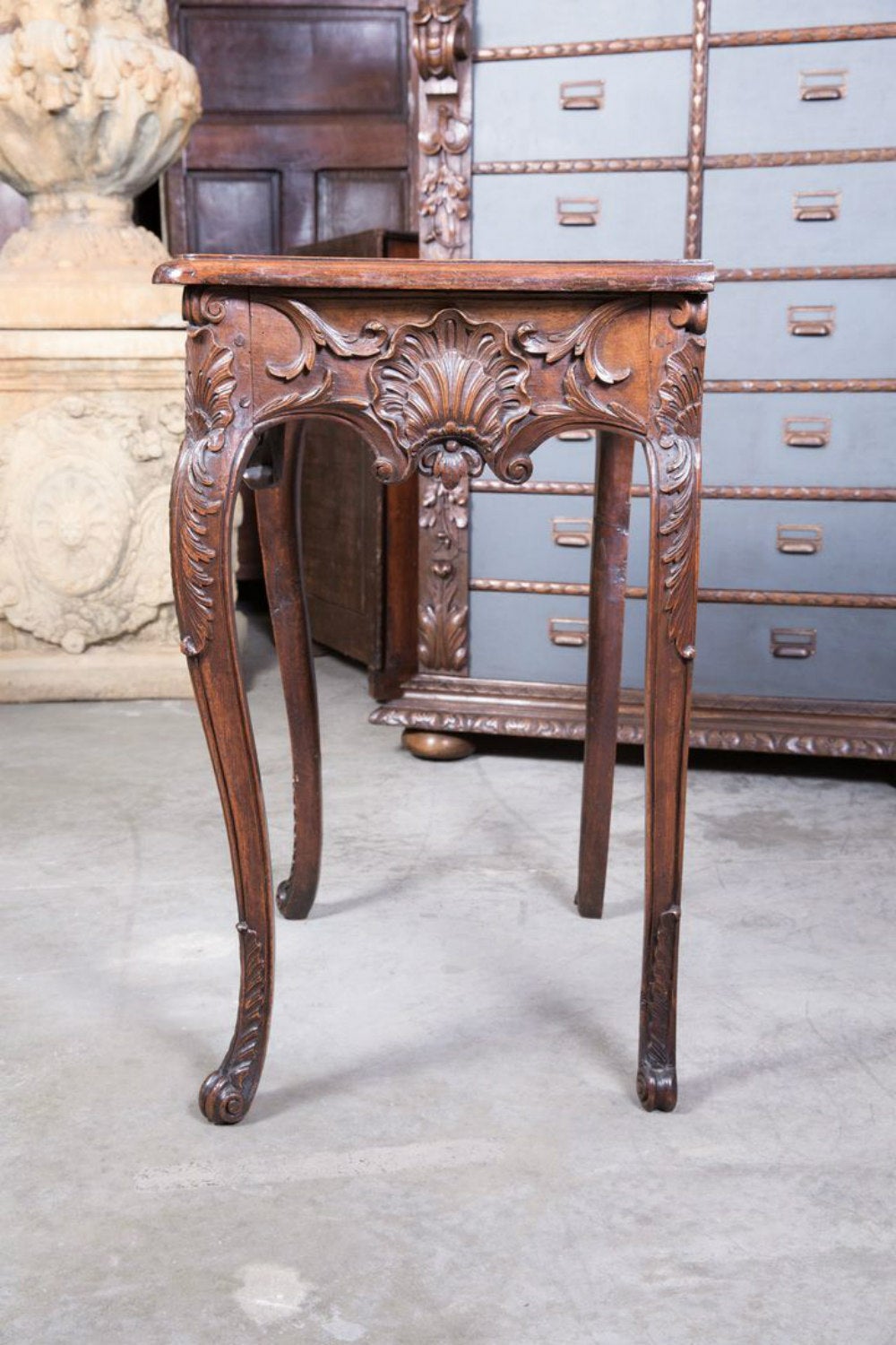 Walnut 18th Century Neapolitan Italian Rococo Console Table