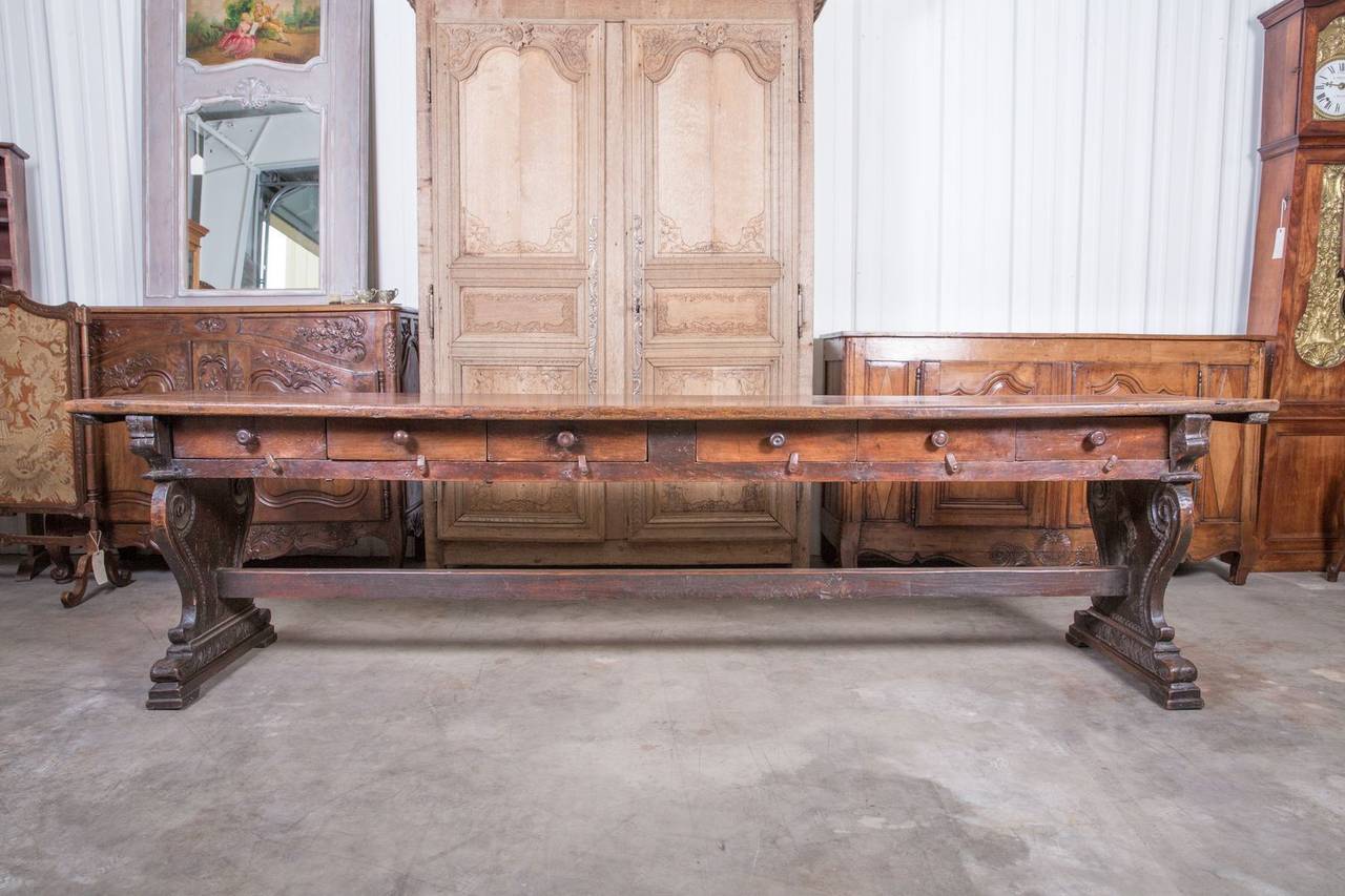 Ebonized Grand 18th Century Renaissance Style Center Table or Console