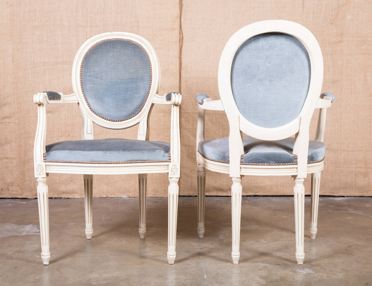 Pair of Louis XVI Style Armchairs