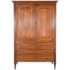 Antique 18th Century French Louis XVI Period Linen Press Cabinet