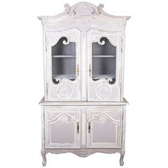 19th Century French Painted Louis XV Style Buffet Deux Corps