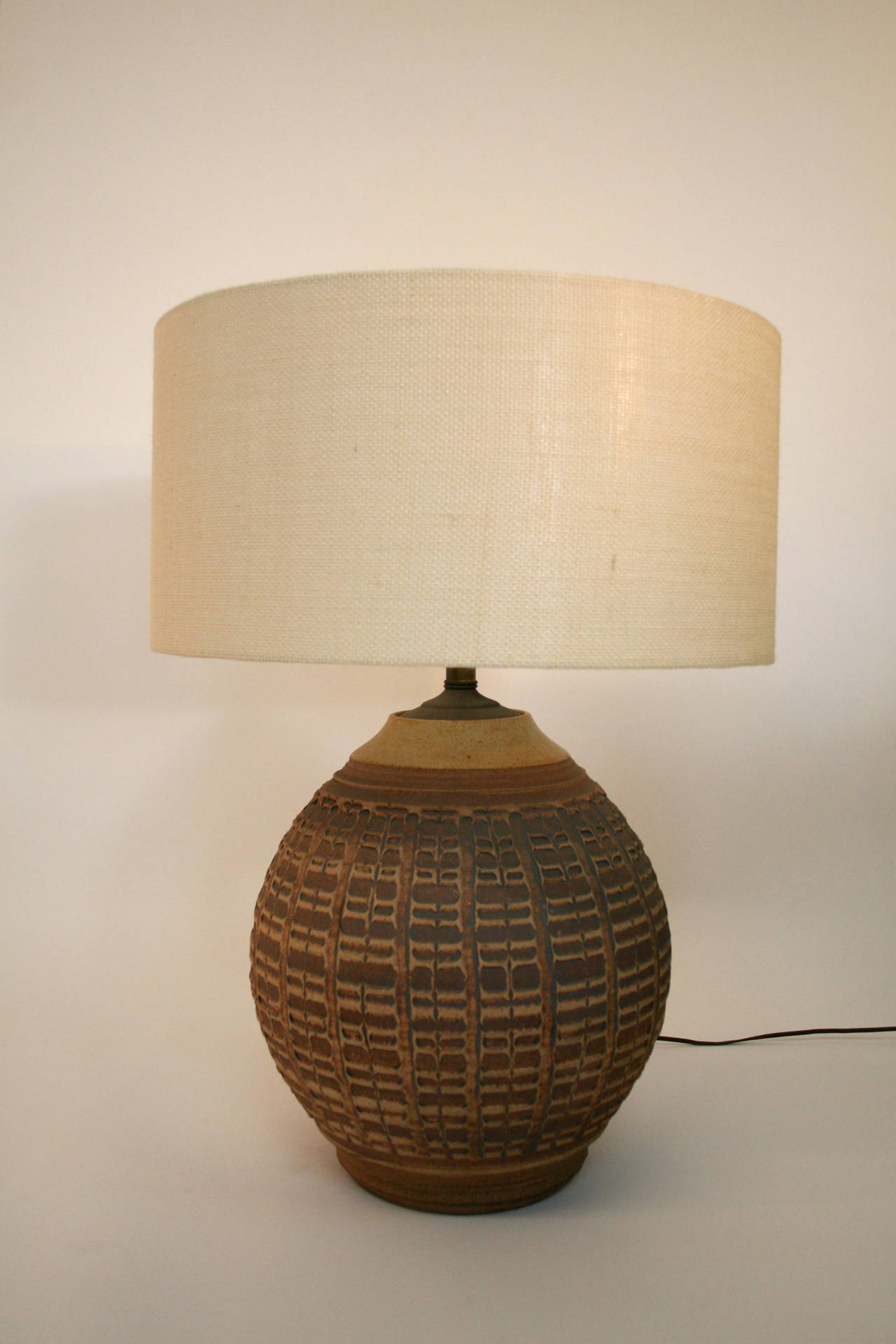 Large Studio Pottery Lamp by Bob Kinzie for Affiliated Craftsmen.  Circa 1960's.