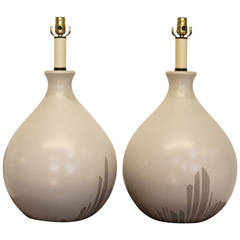 Pair of Mid-Century Studio Pottery Lamps