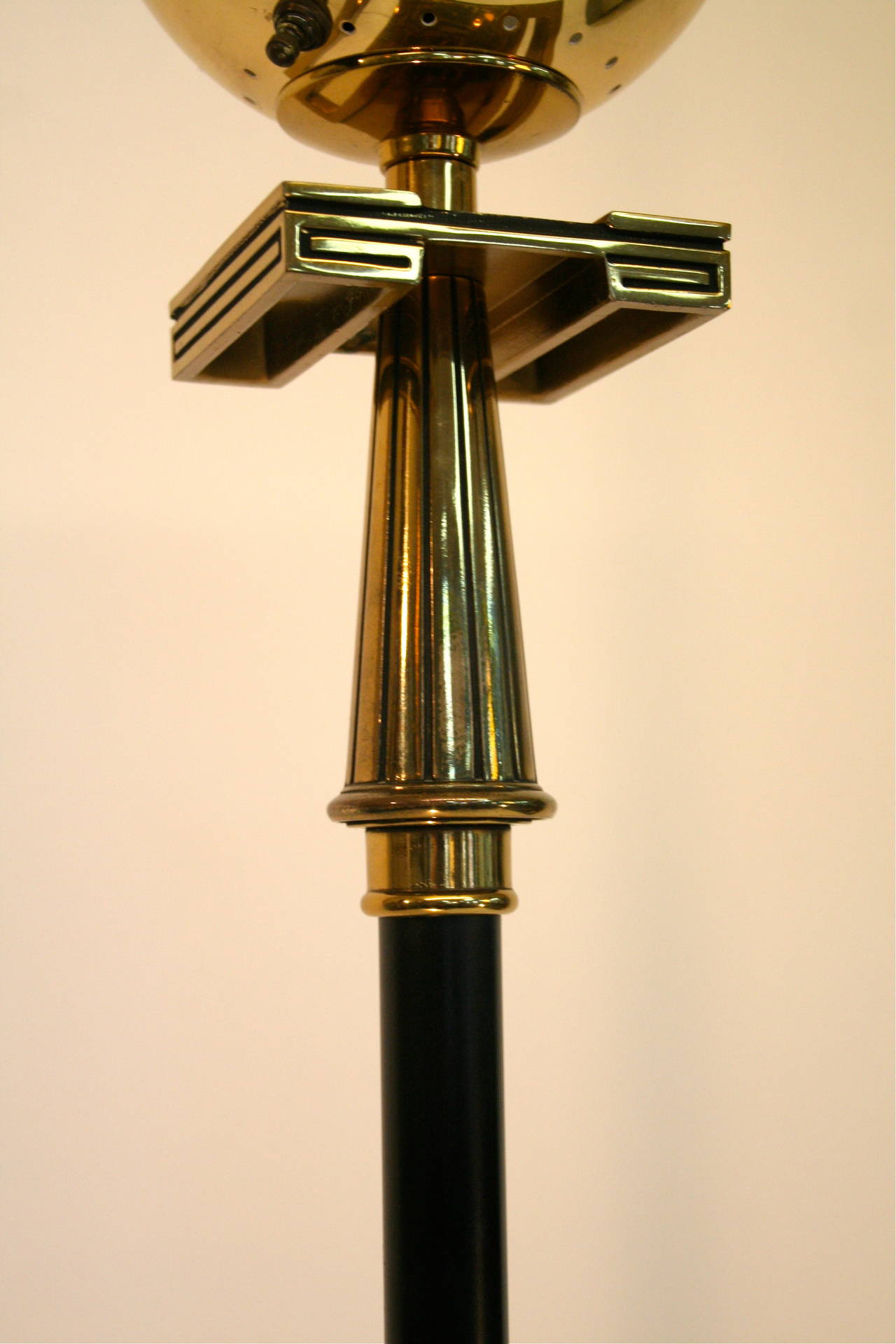 Mid-20th Century Brass Greek Key Floor Lamp by Stiffel