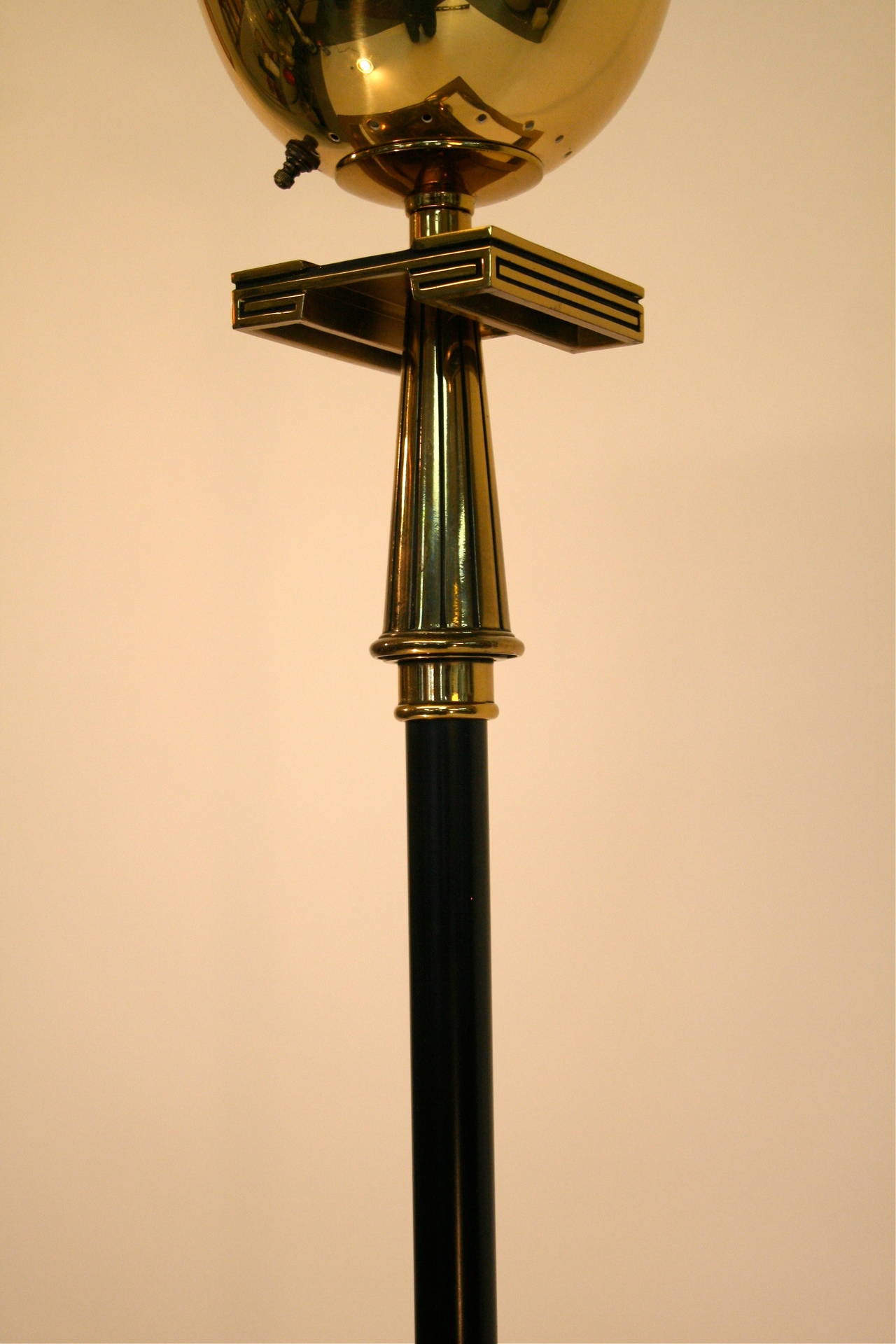 Brass Greek Key Floor Lamp by Stiffel 1