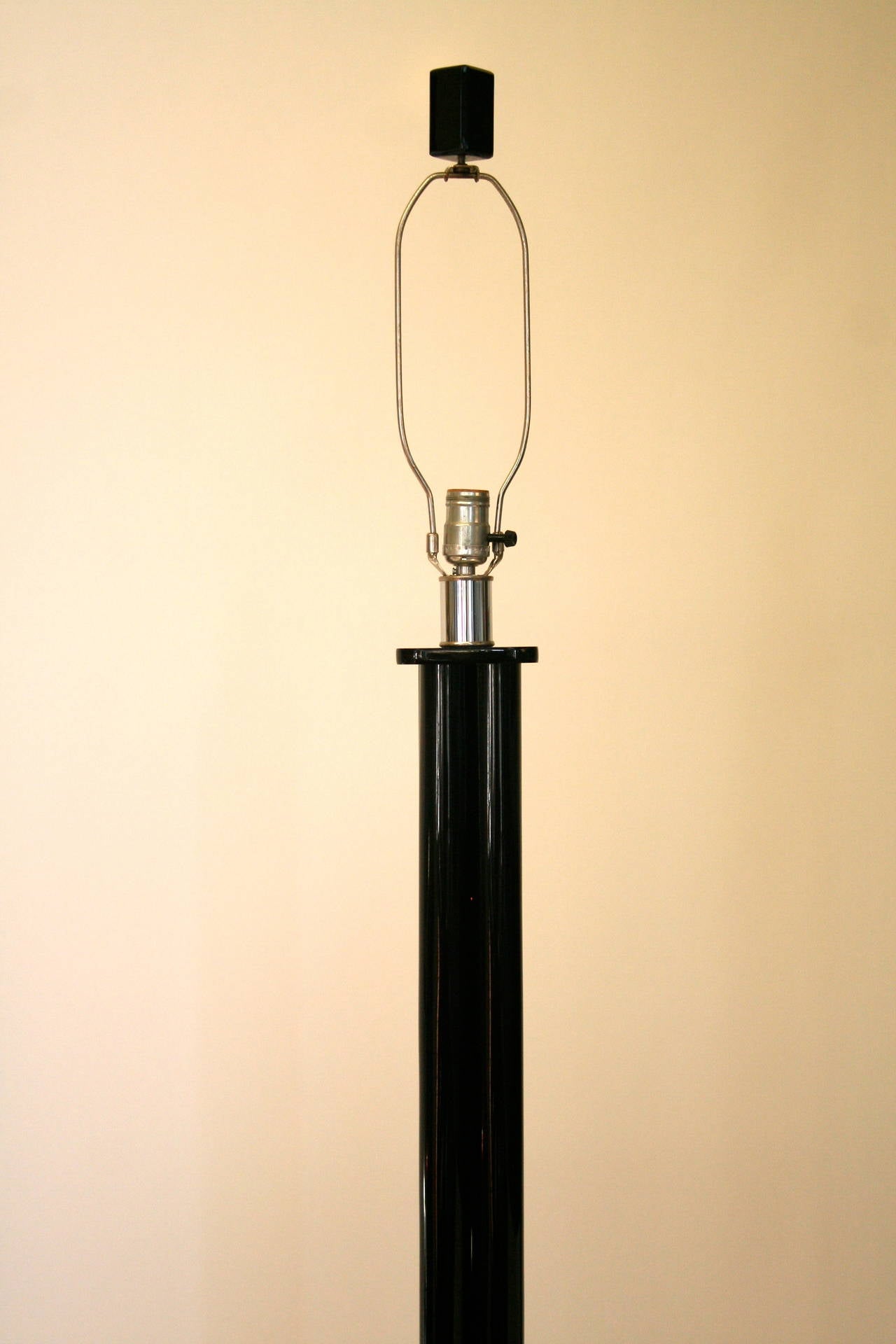 Mid-Century Modern Black Lucite Floor Lamp