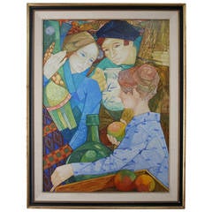 Gabriel Portoles "Before Market" Egg Tempera on Wood