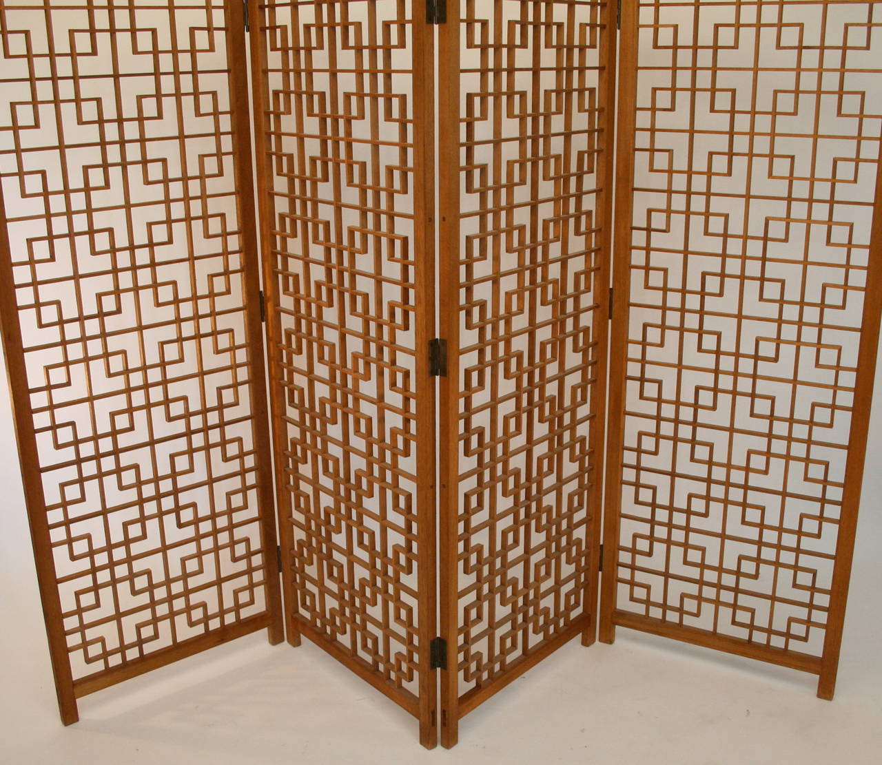 Scandinavian Modern Danish Modern Four Panel Screen/Divider