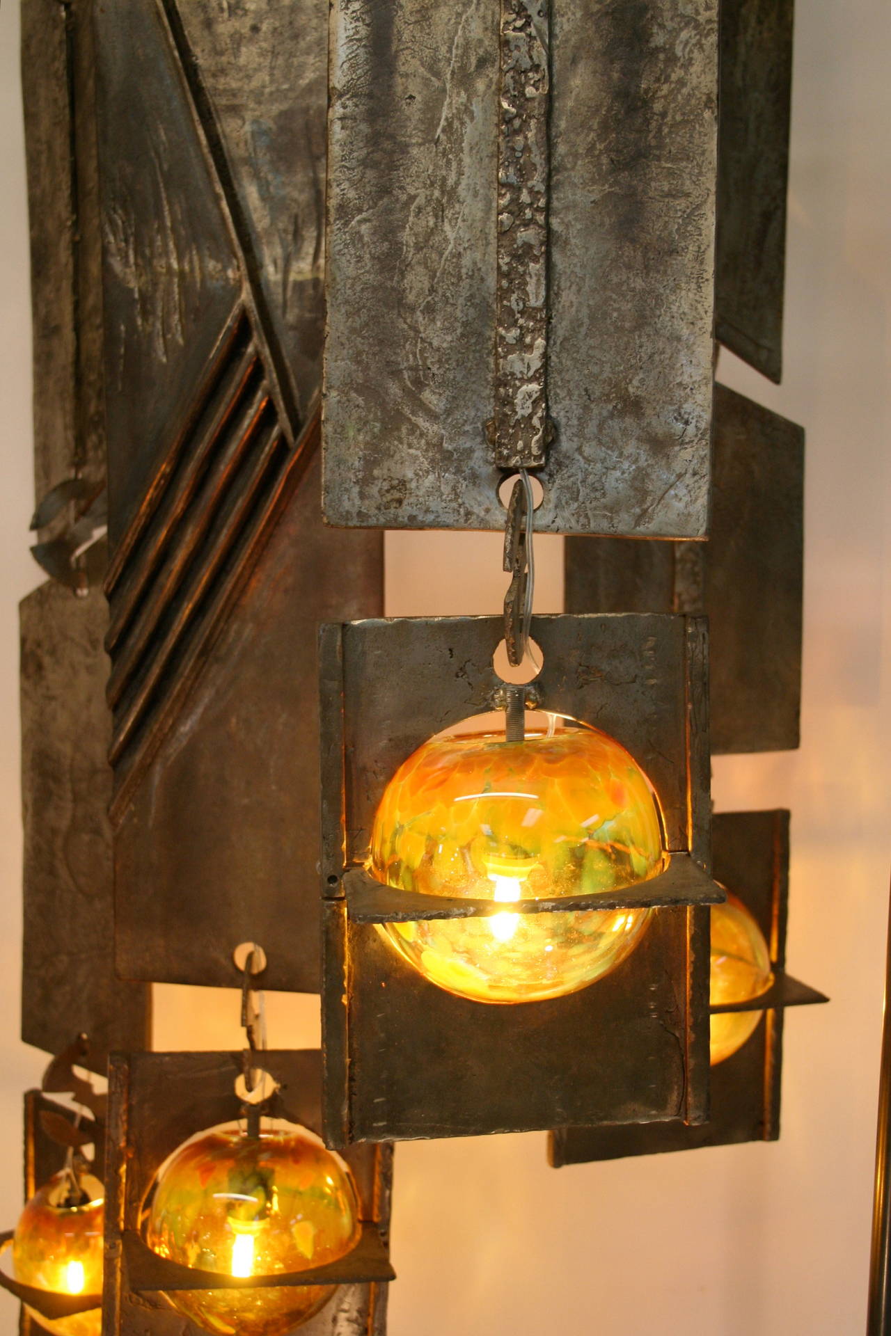 Late 20th Century Monumental Custom Solid Bronze Chandelier in the Manner of Paul Evans